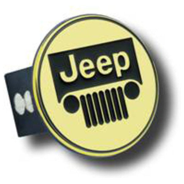 Jeep Grille Logo 2" Hitch Plug in Gold
