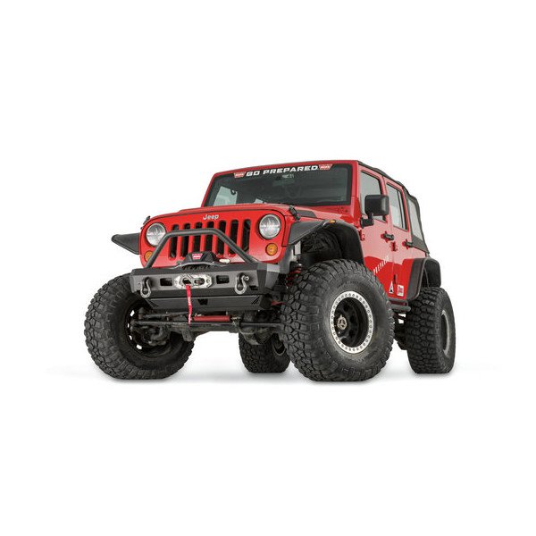 WARN, Elite Series Front Stubby Bumper with Grille Guard, for 07-18 Jeep Wrangler JK