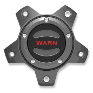WARN, Center Cap, in Gunmetal Grey with Red Logo for Warn Epic Wheels