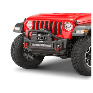 Go Rhino, Rockline Front Bumper with Overrider Grille Guard, for 07-23 Jeep Wrangler JL, JK & Gladiator JT