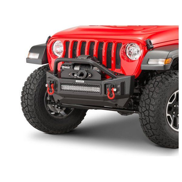 Go Rhino, Rockline Front Bumper with Overrider Grille Guard, for 07-23 Jeep Wrangler JL, JK & Gladiator JT Go Rhino, Rockline Front Bumper with Overrider Grille Guard, for 07-23 Jeep Wrangler JL, JK & Gladiator JT
