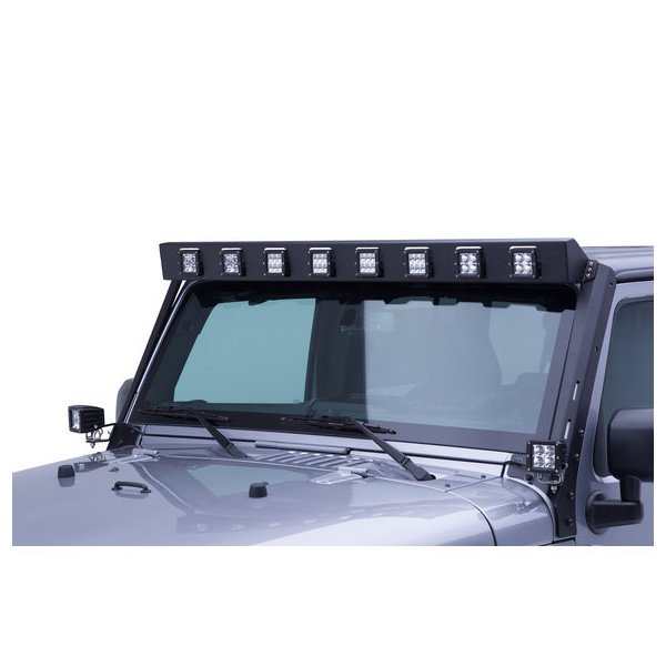 Go Rhino, Eight 3" LED Cube Windshield Light Frame, for 07-18 Jeep Wrangler JK Go Rhino, Eight 3" LED Cube Windshield Light Frame, for 07-18 Jeep Wrangler JK