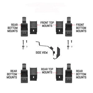Go Rhino, SRM Gutter Mount Bracket Kit - 4 PCS, Universal