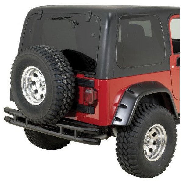 QR3 Dual-Tube Rear Bumper, Gloss Black