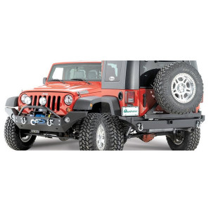 Rock Hard 4X4, Full Width Front Bumper & Rear Bumper, Front Bumper & Rear Tire Carrier, for 07-18 Jeep Wrangler JK