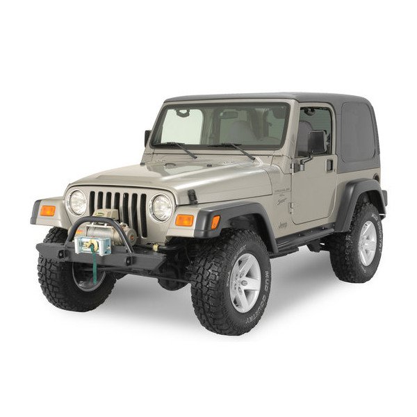 Rock Hard 4X4, Front Bumper with Straight Hoop in Black, for 76-06 Jeep CJ, Wrangler YJ, TJ & Unlimited Rock Hard 4X4, Front Bumper with Straight Hoop in Black, for 76-06 Jeep CJ, Wrangler YJ, TJ & Unlimited