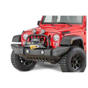 Rock Hard 4X4, Over Rider Hoop with Light Tabs, for 07-18 Jeep Wrangler JK with Rock Hard Winch Mount