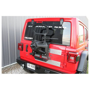 Rock Hard 4X4, Freedom Series Body Mount Tire Carrier with Billet Aluminum Braces, for 18-23 Jeep Wrangler JL