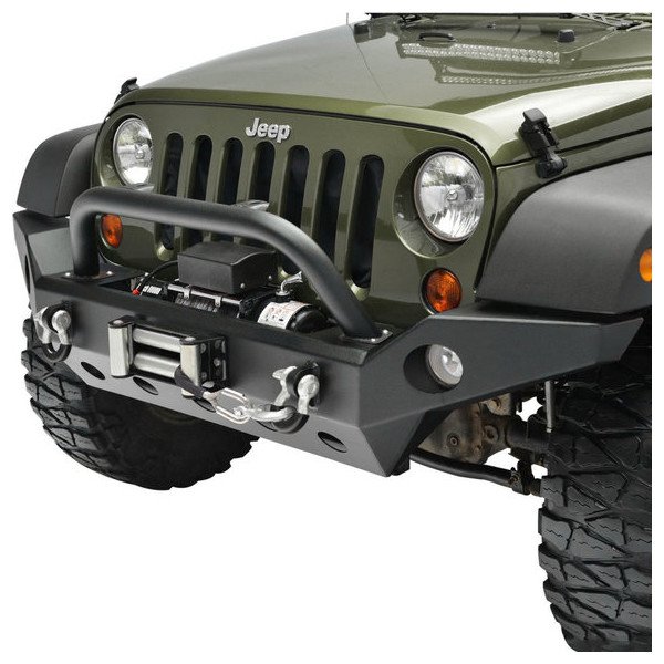 Full Width Front Bumper with Fog Light Housing and D-Rings Full Width Front Bumper with Fog Light Housing and D-Rings