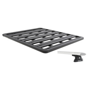 Rhino-Rack, Pioneer Platform with Backbone System 48" x 56", Pioneer Platform with RLT600 Quick Mount Legs, and RLT600 (Quick Mount) Legs for 20-23 Jeep Gladiator JT