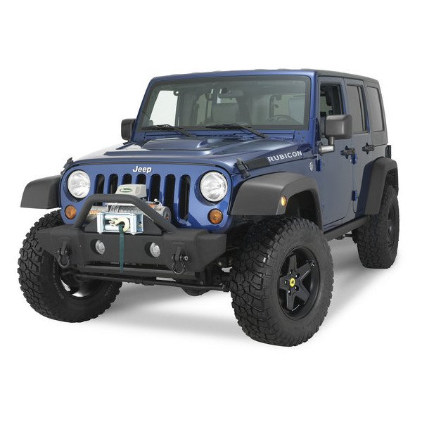 Rampage Products, Front Stubby Recovery Bumper in Matte Black, for 07-23 Jeep Wrangler JL, JK & Gladiator JT
