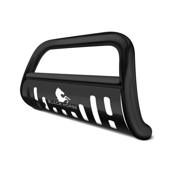 Black Horse Off Road, 3" Bull Bar in Black with Black Skid Plate, for 10-18 Jeep Wrangler JK & Unlimited JK