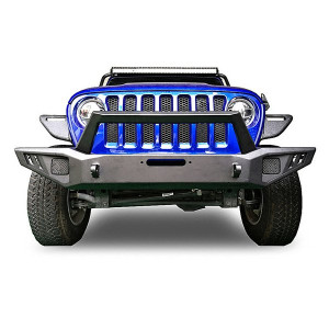 Black Horse Off Road, Armour Front Bumper w/ Winch Slot, for 18-23 Jeep Wrangler JL & Gladiator JT
