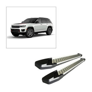 Black Horse Off Road, Vortex Running Boards in Aluminum, for 21-23 Jeep Grand Cherokee L