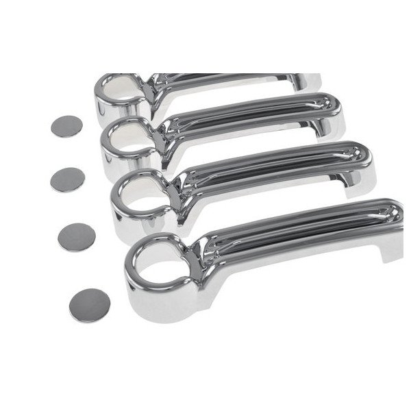 Black Horse Off Road, Chrome Door Handle Cover Kit, for 07-18 Jeep Wrangler JK Unlimited 4 Door