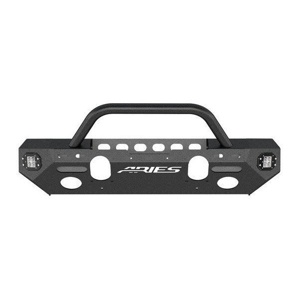 Aries, TrailChaser Front Bumper with Brush Guard, with LED Corners, for 07-18 Jeep Wrangler JK