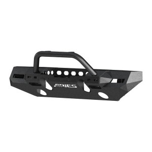 Aries, TrailChaser Front Bumper with Turn Signal Corner End Caps & Brush Guard, Steel, for 18-23 Jeep Wrangler JL Unlimited & Gladiator JT