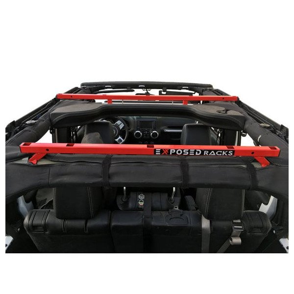 Under Soft Top Roof Rack, Red Multi-Function Click-In Crossbars