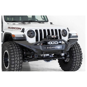 ADD Offroad, Stealth Fighter Full Length Front Bumper with Hoop, for 18-23 Jeep Wrangler JL & Gladiator JT Rubicon with Winch Mount
