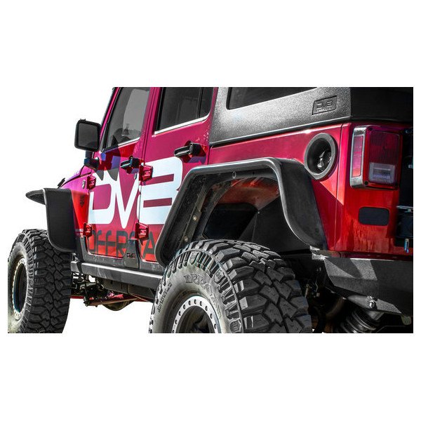 DV8 Offroad, Front and Rear Flat Tube Fender Kit, for 07-18 Jeep Wrangler Unlimited JK