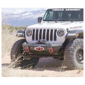 Road Armor, Stealth Mid Width Front Winch Bumper, Without Guard for 18-23 Jeep Wrangler JL & Gladiator JT Road Armor, Stealth Mid Width Front Winch Bumper, Without Guard for 18-23 Jeep Wrangler JL & Gladiator JT