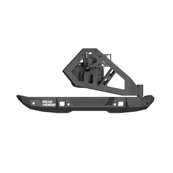 Road Armor, Stealth Mid Width Rear Bumper, with Tire Carrier for 18-23 Jeep Wrangler JL