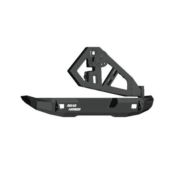 Road Armor, Stealth Mid Width Rear Bumper, with Tire Carrier for 07-18 Jeep Wrangler JK
