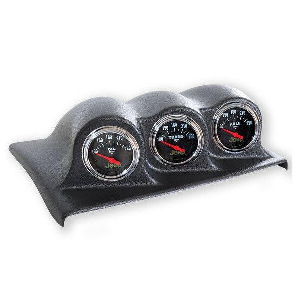 Auto Meter, Triple Dash Pod, With Oil, Axle, and Transmission Temperature Gauges for 07-10 Jeep Wrangler JK Auto Meter, Triple Dash Pod, With Oil, Axle, and Transmission Temperature Gauges for 07-10 Jeep Wrangler JK