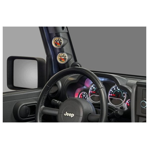 Auto Meter, A Pillar Dual Gauge Pod, 07-10 Model Years, for 07-18 Jeep Wrangler JK