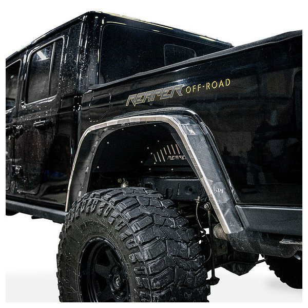 Reaper Off-Road, Rear Fender, in Bare Aluminum for 20-23 Jeep Gladiator JT Reaper Off-Road, Rear Fender, in Bare Aluminum for 20-23 Jeep Gladiator JT