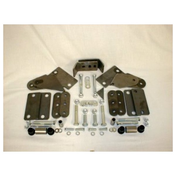 Mountain Off-Road, Standard Shackle Reversal Kit with Weld on Mounts in Bare Steel, for 76-86 Jeep CJ-5, CJ-7 & CJ-8 Scrambler