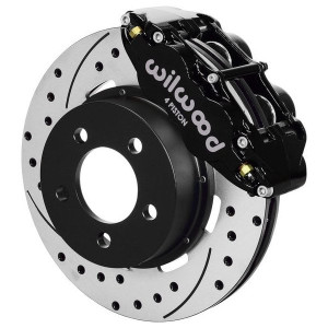 Wilwood, Forged Narrow Superlite 4R Big Brake Kit with Drilled Rotors, Black, for 87-89 Jeep Wrangler YJ with Dana 30 Front Axle
