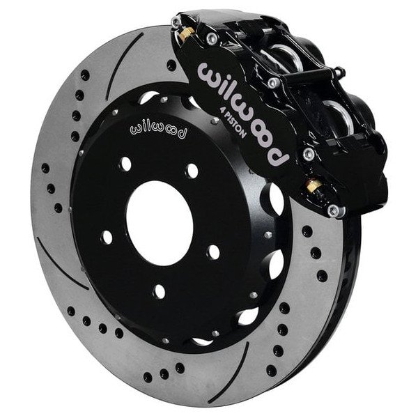 Forged Narrow Superlite 4R Front Big Brake Kit with Drilled Rotors, Black Forged Narrow Superlite 4R Front Big Brake Kit with Drilled Rotors, Black