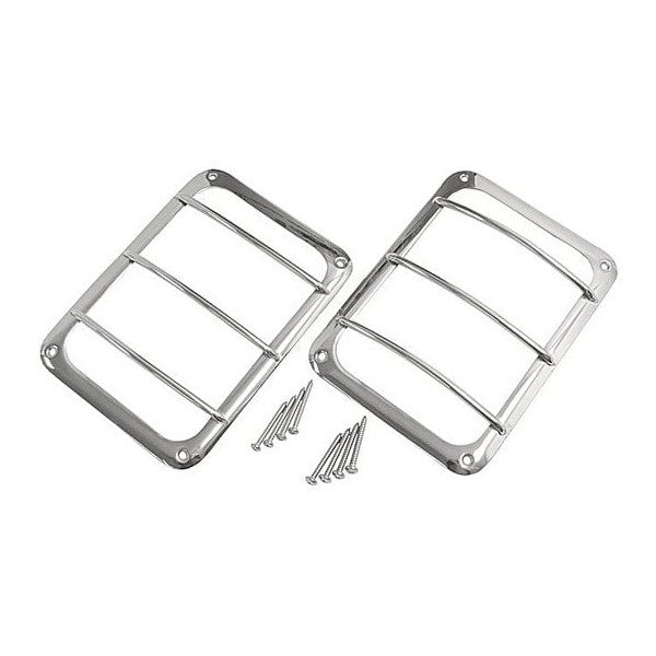 Crown Automotive, Stainless Steel Tail Light Guard Set, for 07-18 Jeep Wrangler JK Crown Automotive - 13007-0207