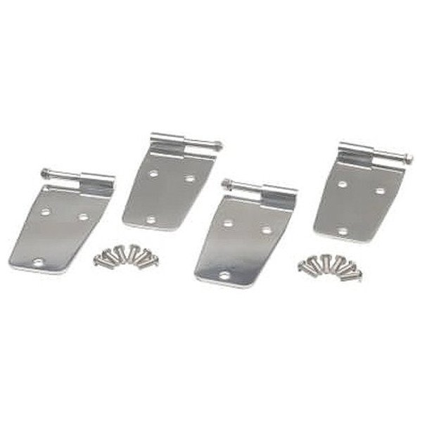 Kentrol, Door Hinges, Polished Stainless, for 76-93 Jeep CJ-7, CJ-8 Scrambler & Wrangler YJ with Full Steel Doors Kentrol, Door Hinges, Polished Stainless, for 76-93 Jeep CJ-7, CJ-8 Scrambler & Wrangler YJ with Full Steel Doors