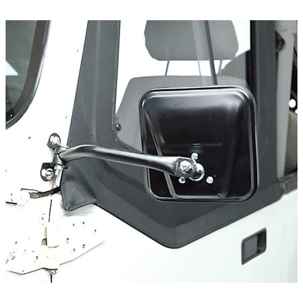 CIPA, Dual Soft Door Mirror Set in Black, for 87-95 Jeep Wrangler YJ