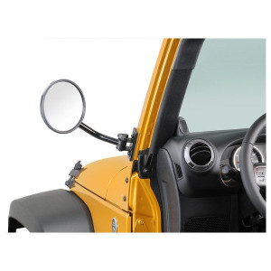 Rampage Products, Quick Release Mirrors with Relocation Brackets in Black, for 76-18 Jeep CJ, YJ, TJ, Unlimited TJ, JK & Unlimited JK