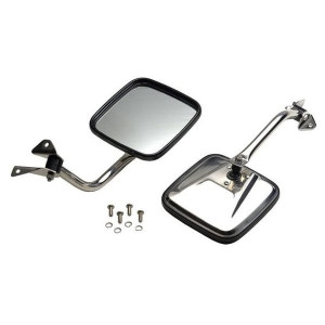 Kentrol, Polished Stainless Steel Mirror Kit, for 87-95 Jeep Wrangler YJ