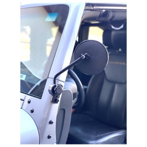 Lange Originals, Quick Mirror II in Black, for 76-18 Jeep CJ-5, CJ-7, CJ-8 Scrambler, Wrangler YJ, TJ, Unlimited, Wrangler & Wrangler Unlimited JK