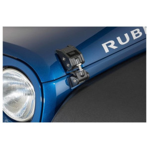 Rugged Ridge, Aluminum Hood Catch, in Textured Black for 07-18 Jeep Wrangler JK