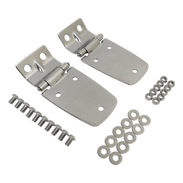 Stainless Steel Hood Hinge Set, Polished Stainless Steel Hood Hinge Set, Polished