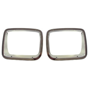 OMIX, Headlamp Bezels, Chrome for 87-95 Jeep Wrangler YJ