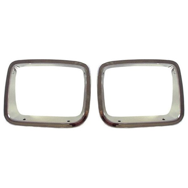 OMIX, Headlamp Bezels, Chrome for 87-95 Jeep Wrangler YJ