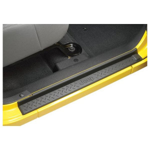 Mopar, Door Sill Entry Guards in Black Plastic with Jeep Logo, for 07-18 Jeep Wrangler JK