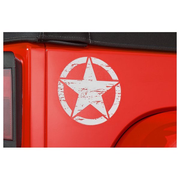 Mopar, "Star" Rear Quarter Decal, White, for Jeep Vehicles