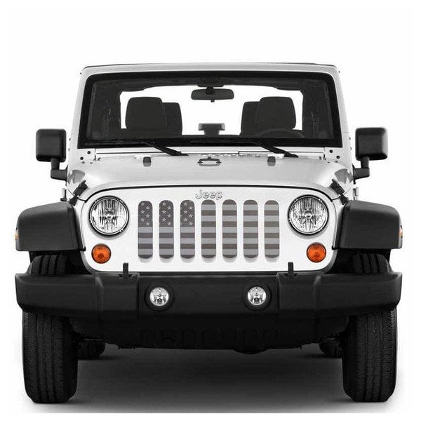 American Flag Series Grille Insert, Black Out Stars & Stripes