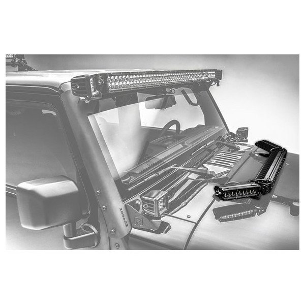 Hood Hinge LED Kit with 20" Light Bar & 6" LED Single Row Slim Light Bar-Pair Hood Hinge LED Kit with 20" Light Bar & 6" LED Single Row Slim Light Bar-Pair