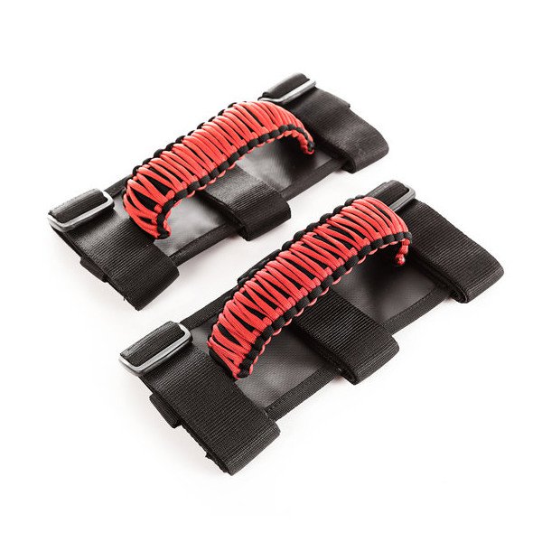 Rugged Ridge, Paracord Grab Handles, in Red for 97-23 Jeep Wrangler & Gladiator JT Rugged Ridge, Paracord Grab Handles, in Red for 97-23 Jeep Wrangler & Gladiator JT