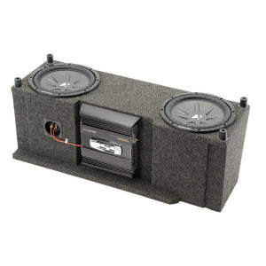 Quadratec, Custom Rear Dual Subwoofer Kit with 10" Kicker CompVR Subwoofers, for 87-06 Jeep Wrangler YJ & TJ