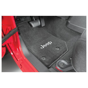 Lloyd Mats, Lloyd Jeep Logo All Weather Carpet Front Mats, for 14-18 Jeep Wrangler & Wrangler Unlimited JK